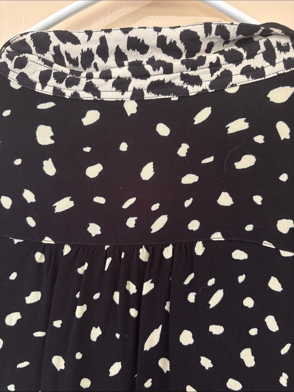 John Mark Black & White Mixed-Print Tiered Button Tunic with Floral Insets - Picture 6 of 6